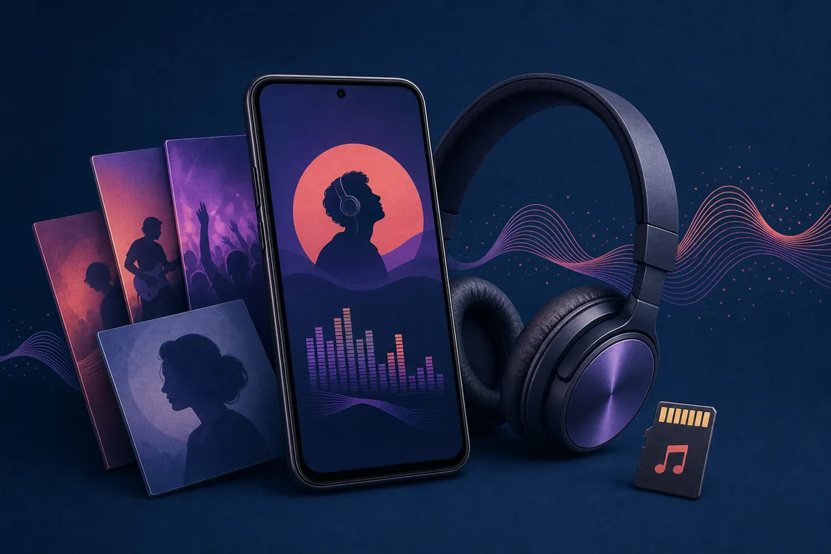 Illustrated workflow for saving music audio with VidMate on Android
